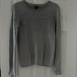 Express Women's Light Gray Crew Neck Sweater
